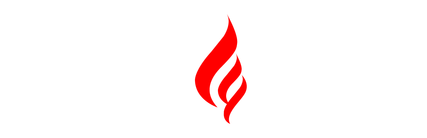 Passion Struck Logo red flame in center