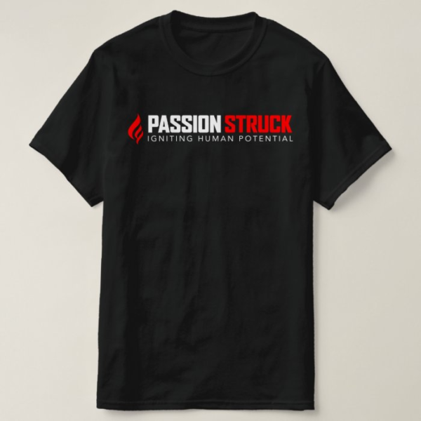 Passion Struck Branded Black Basic T-Shirt