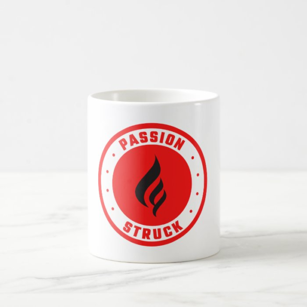 Passion Struck Branded Coffee Cup Red Logo