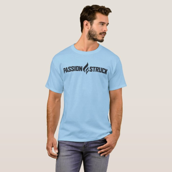 Men's Passion Struck Branded T-Shirt Light Blue