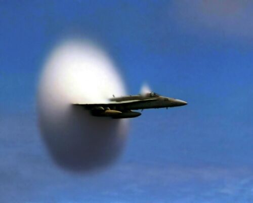 F-18 aircraft breaking the sound barrier for Passion Struck