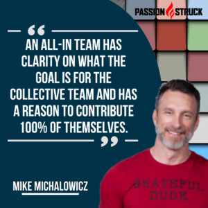 Inspirational quote from Mike Michalowicz for his interview on The Passion Struck Podcast with John R. Miles