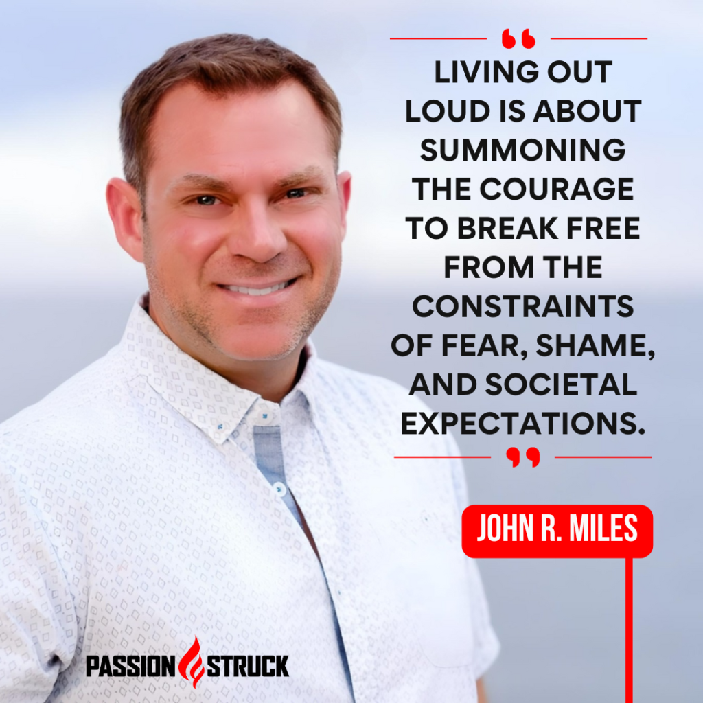 Motivational quote said by John R. Miles during the Passion Struck Podcast Momentum Friday