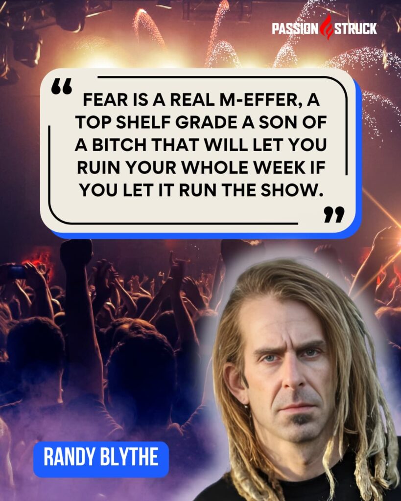 Thought-provoking quote said by Lamb of God's Randy Blythe during the Passion Struck Podcast with John R. Miles episode 574 on How to Make Peace with Your Inner Battles