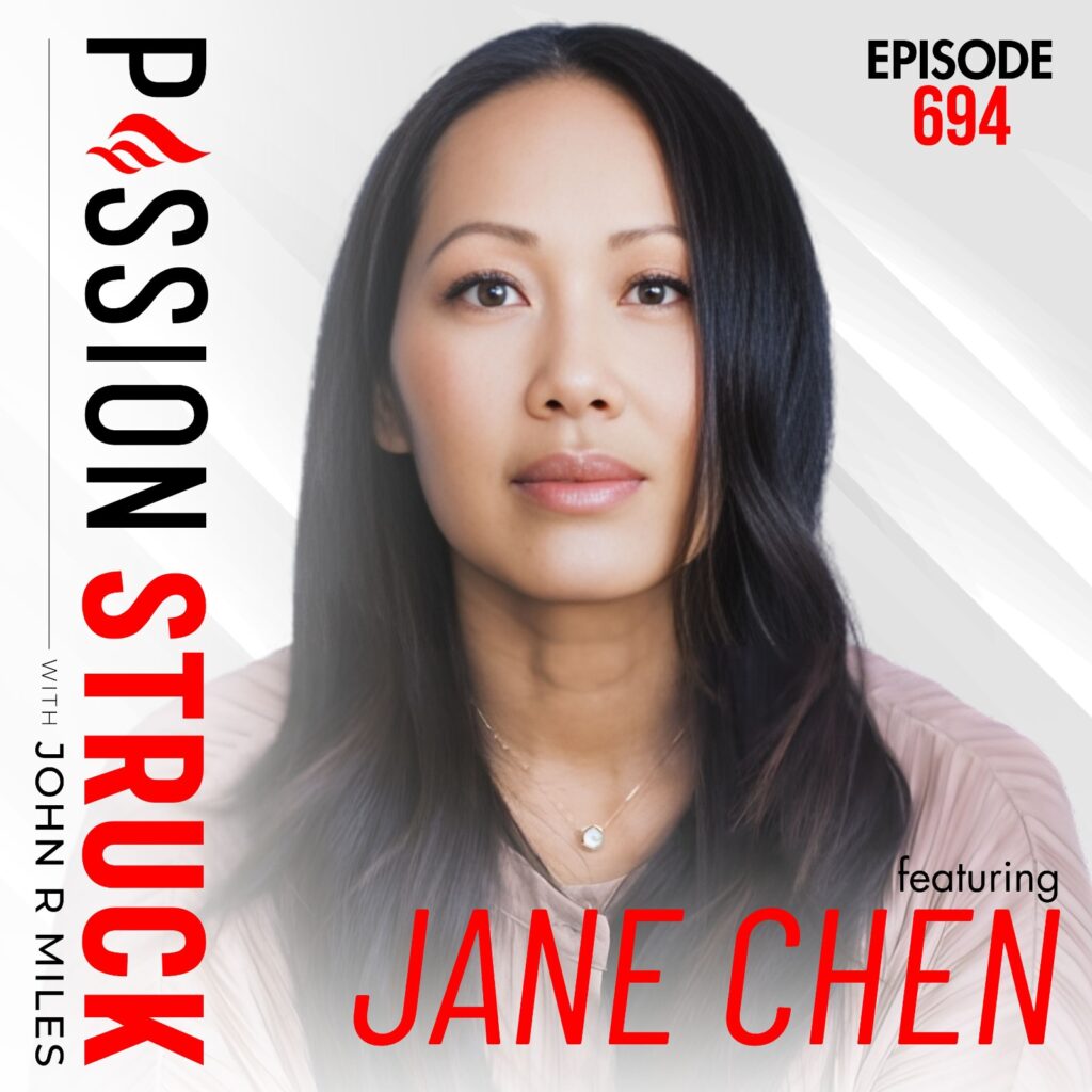 Passion Struck podcast album cover with Jane Marie Chen about Letting Go and Becoming Your True Self